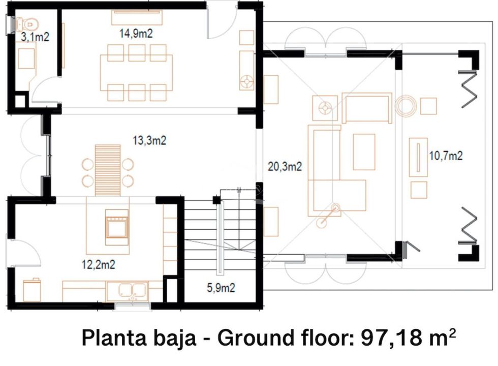 Semi-detached house for sale in  Costa Adeje, Spain - 5592