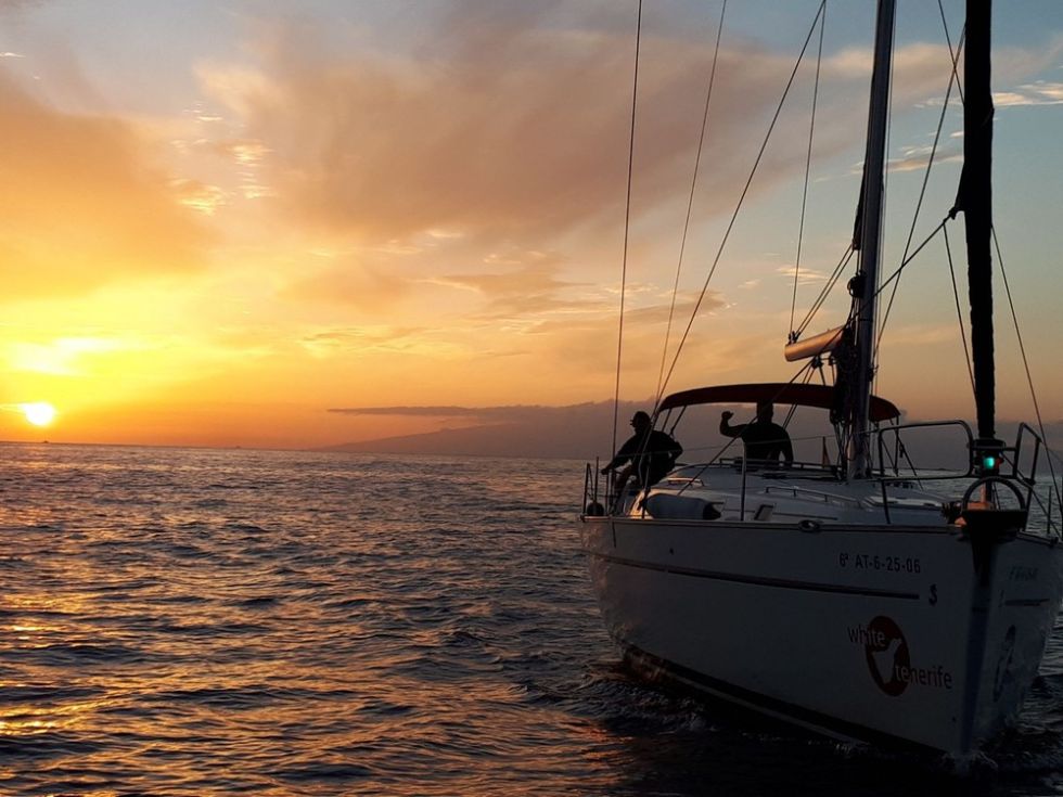 Sunset Sailboat on the Atlantic Ocean